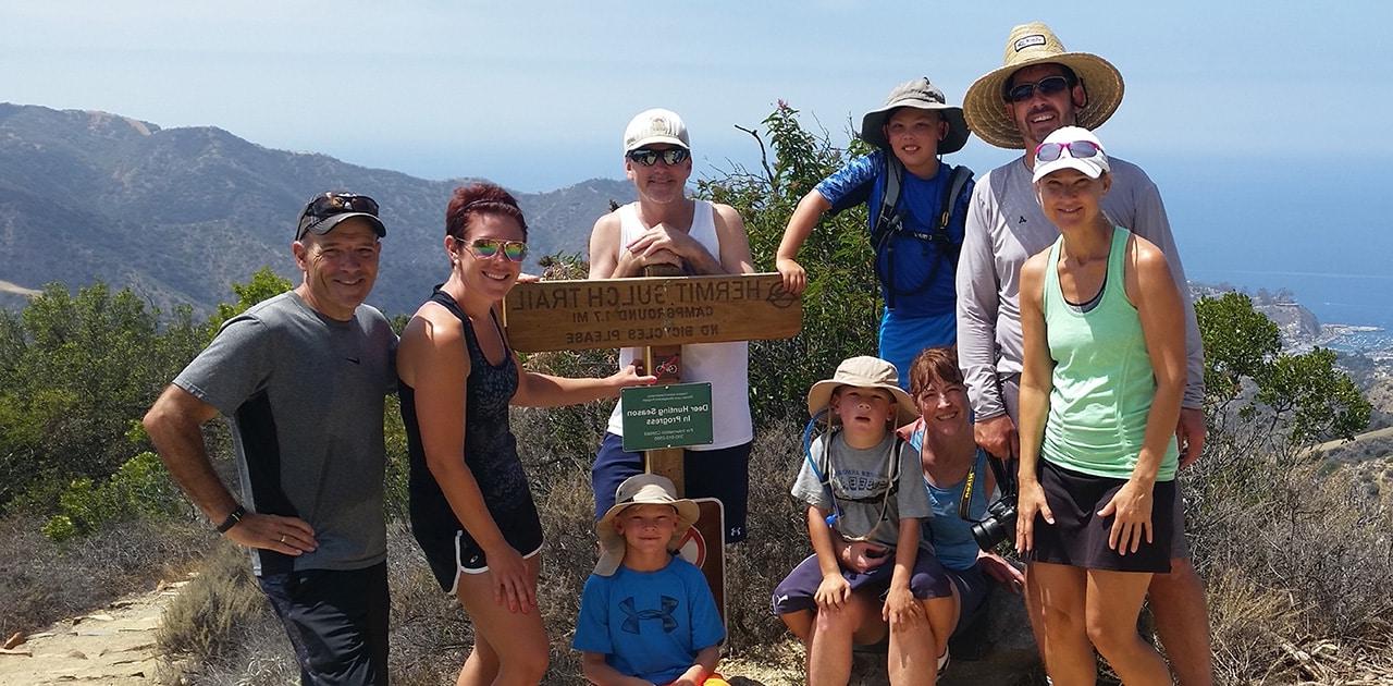 Group of people on a hiking trail